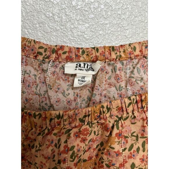 NEW ANA boho floral off shoulder blouse long sleeve womens 1x fall brown hippie - Picture 3 of 5